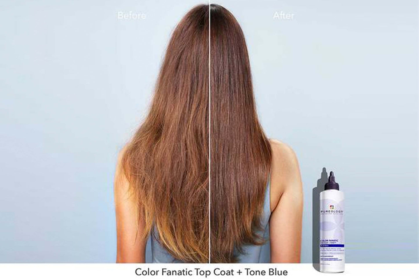Pureology colour fanatic top coat blue before and after