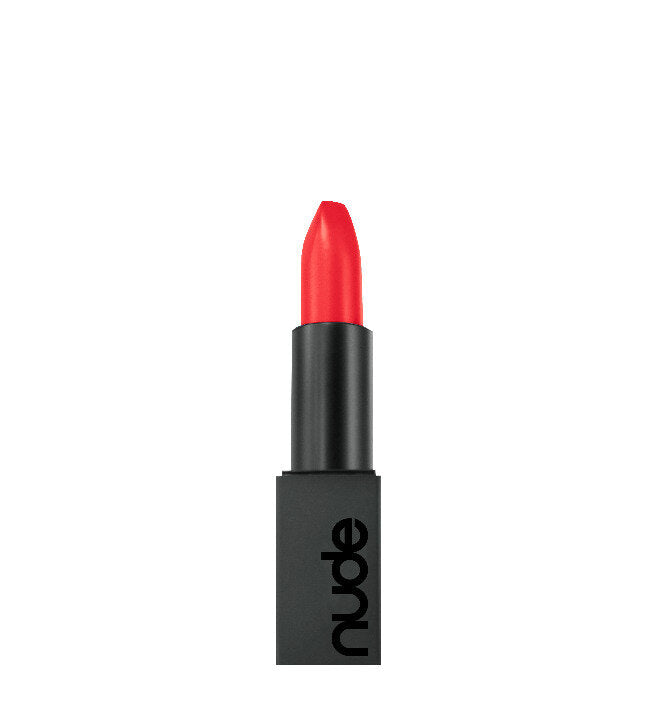 Nude by lust vegan lipstick in a red shade called daring