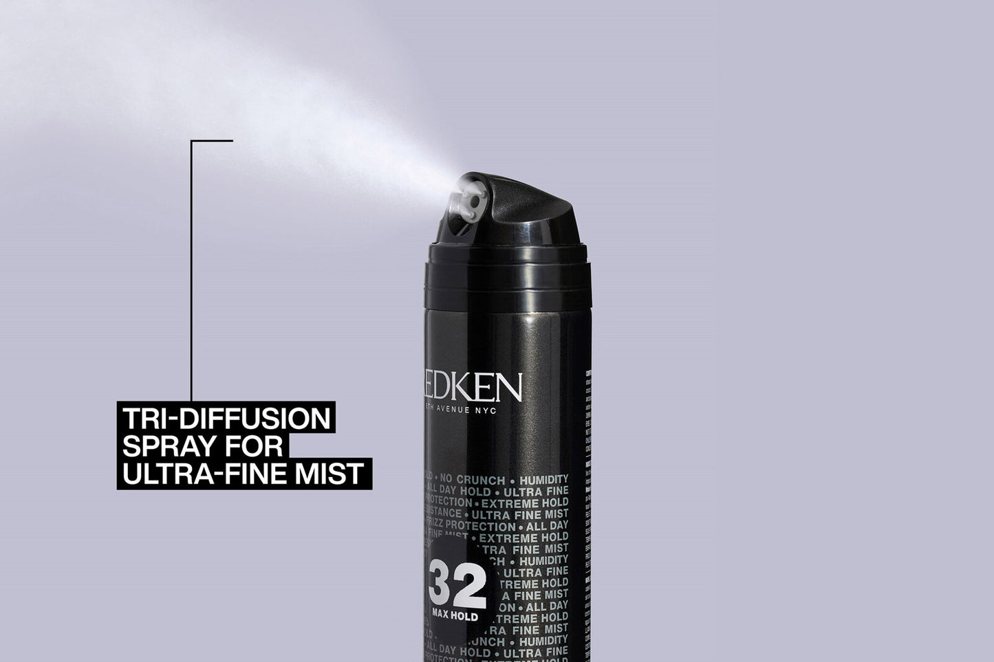 Redken max hold hair spray. Image of its unique triple nozzle