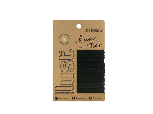Pack of Lust eco-friendly hair ties made from bamboo