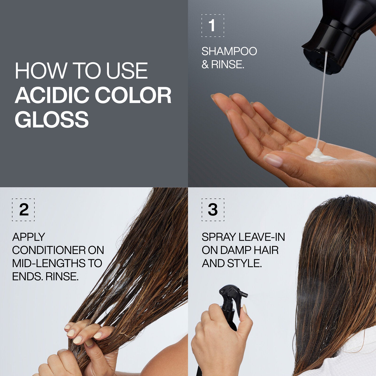 How to use infographic for the redken acidic colour gloss range