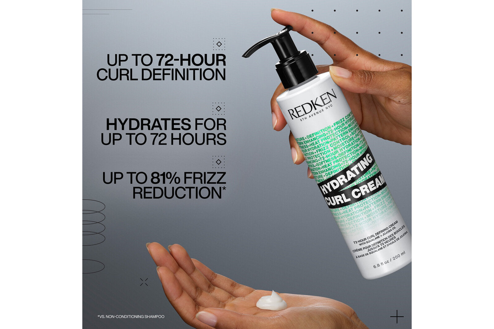 Redken hydrating curl cream factual infographic