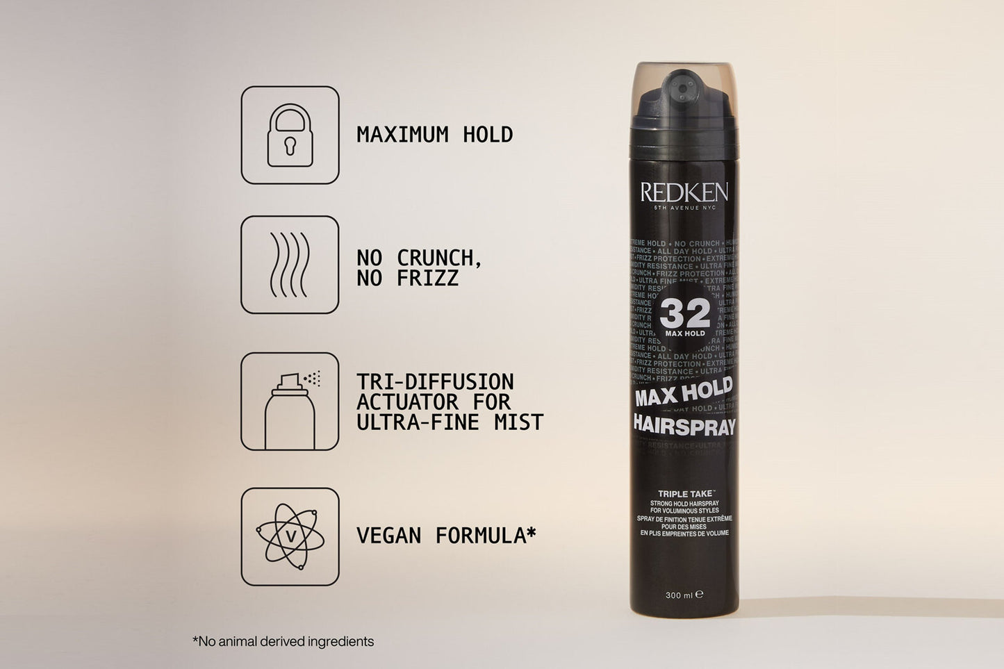 Redken max hold hair spray infographic